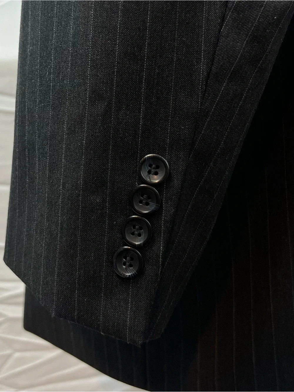 Jones New York Men's 46R Blazer 38x31 Pants Charcoal Gray Pinstripe Suit